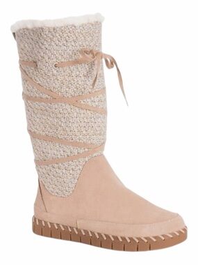 NWT! MUK LUKS Suede and Faux Fur Flexi New York Boots. Size 7.5.